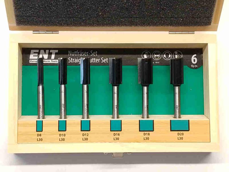 ENT Nutfräser-Set mit Hartmetall-Bohrschneide und langem Schaft